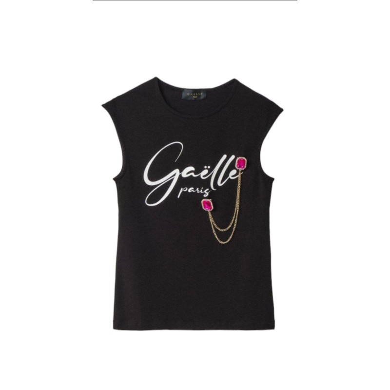 Gaëlle Paris T-shirt girocollo - Nero GAABW00706_PTTS005
