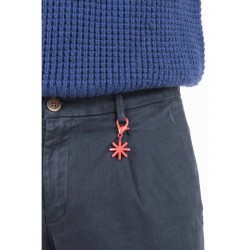 MANUEL RITZ Pantalone BLU con pinces in cotone stretch