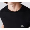 LACOSTE T-shirt a girocollo in jersey di cotone Pima tinta unita Nero