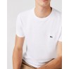 LACOSTE T-shirt a girocollo in jersey di cotone Pima tinta unita - Bianco TH6709-00