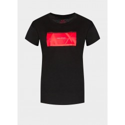 Armani Exchange T-shirt boyfriend fit in cotone organico  - Nero 3LYTBD YJ3RZ 1200