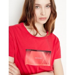 Armani Exchange T-shirt boyfriend fit in cotone organico - Rosso 3LYTBDYJ3RZ114AC