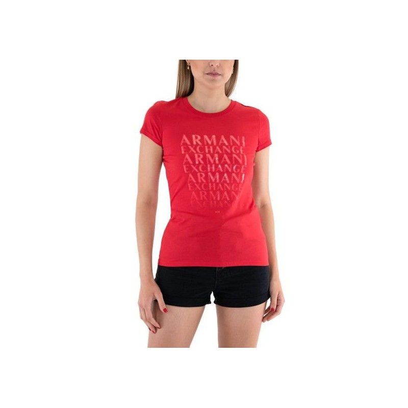 Armani Exchange T-shirt logo - Rosso 3LYTKM YJ16Z 14AC