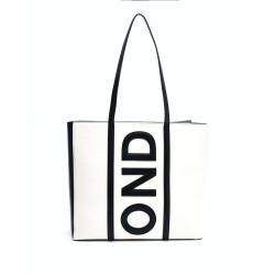 John Richmond Shopping bag con logo grande - Bianco e Nero RWP23177B0
