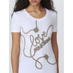 Love Moschino T-shirt in tessuto stretch - Bianco W4H1939E1951